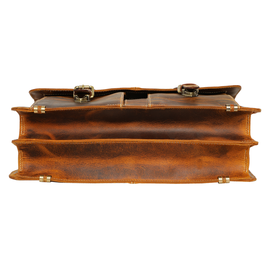 Timeless Leather Briefcase Bag Brown