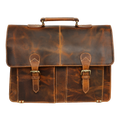 Timeless Leather Briefcase Bag Brown