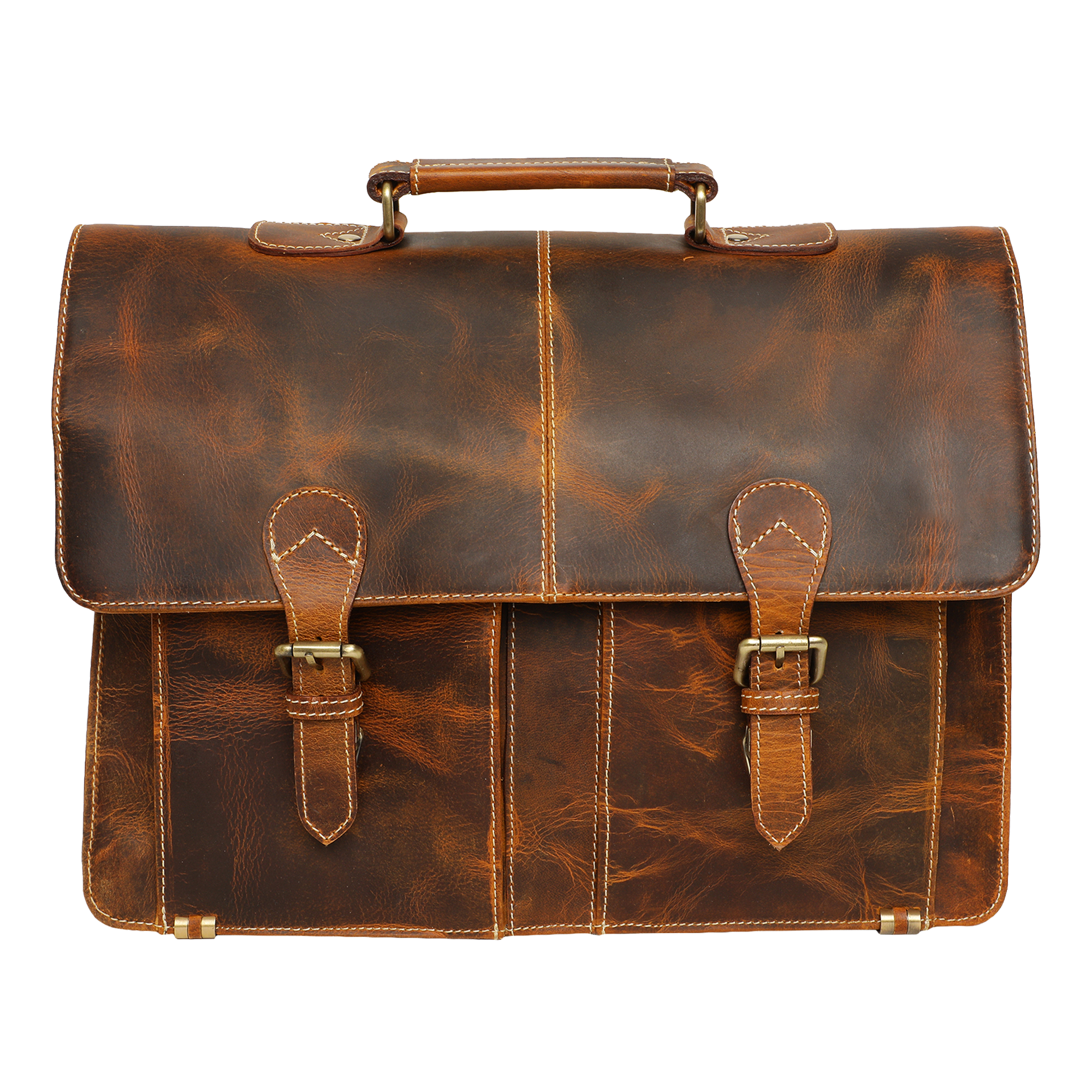 Timeless Leather Briefcase Bag Brown