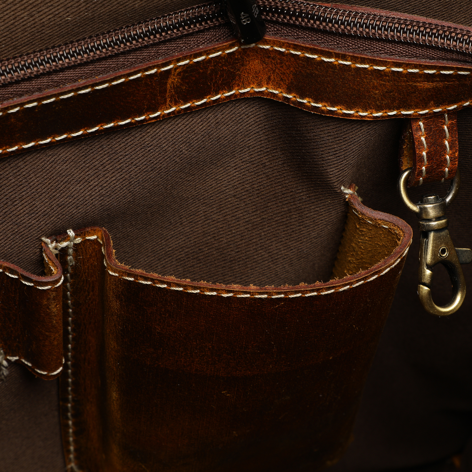 Timeless Leather Briefcase Bag Brown