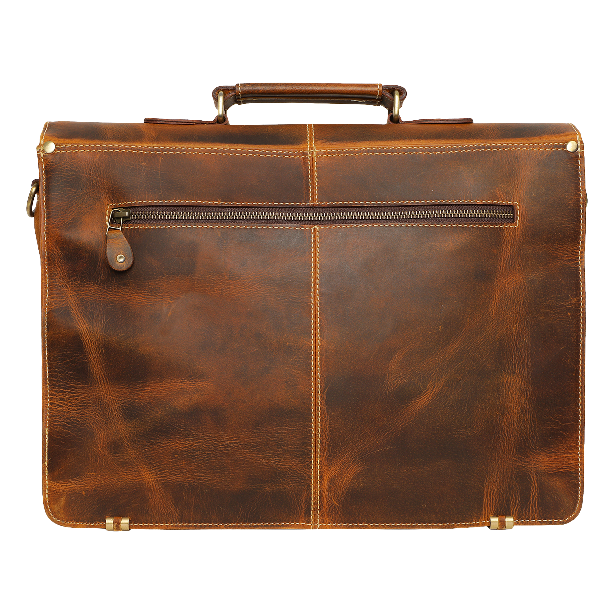 Timeless Leather Briefcase Bag Brown