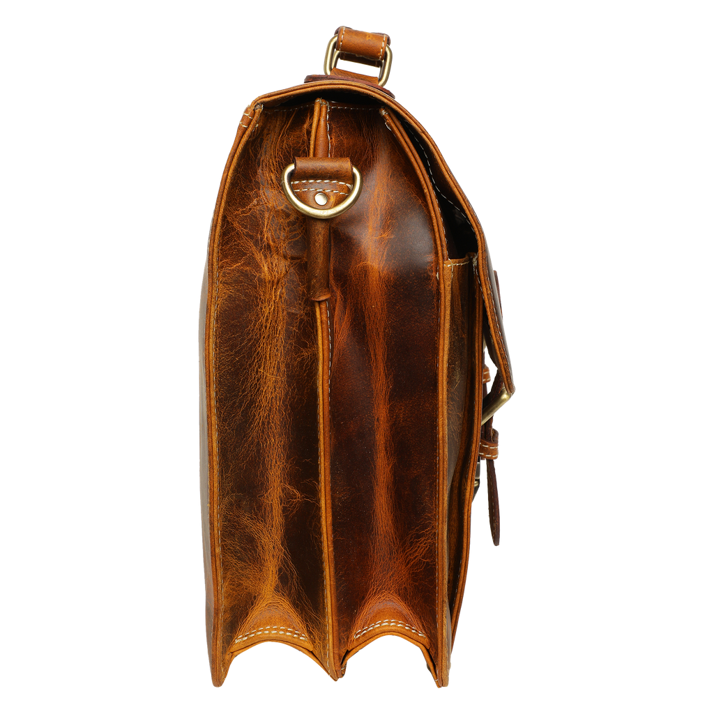 Timeless Leather Briefcase Bag Brown
