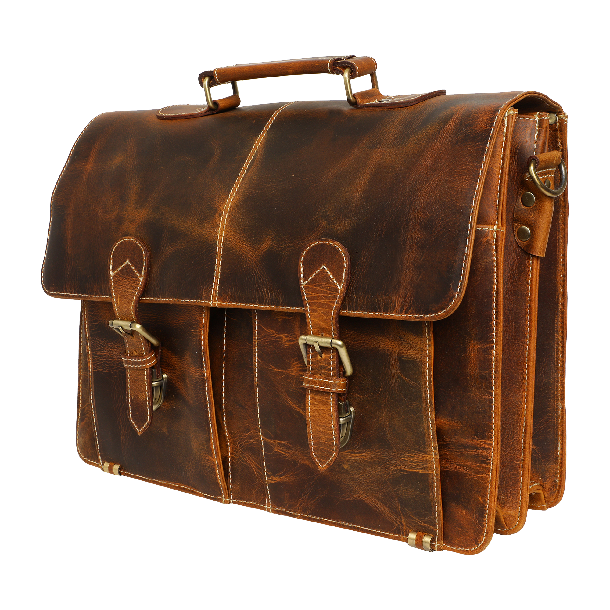 Timeless Leather Briefcase Bag Brown