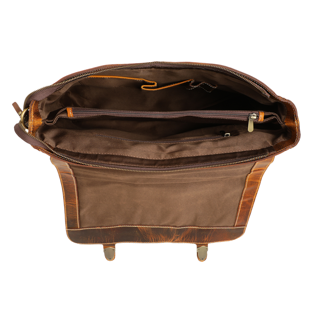 Timeless Leather Briefcase Bag Brown
