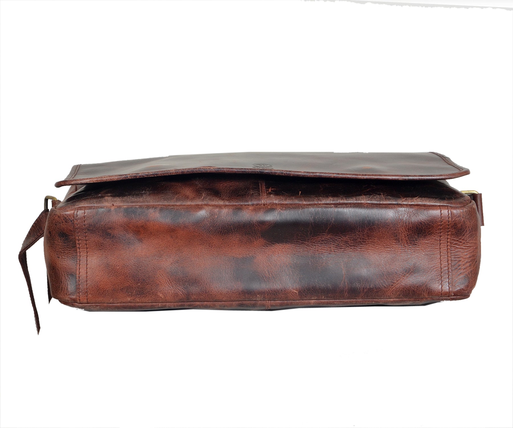 Retro Buffalo Leather Messenger Bag (Dark Brown)