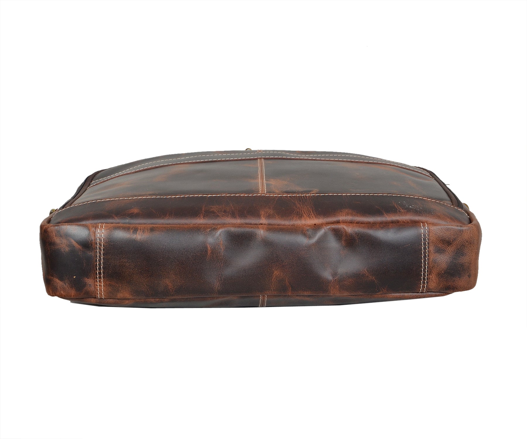 Retro Buffalo Leather Messenger Bag (Dark Brown)