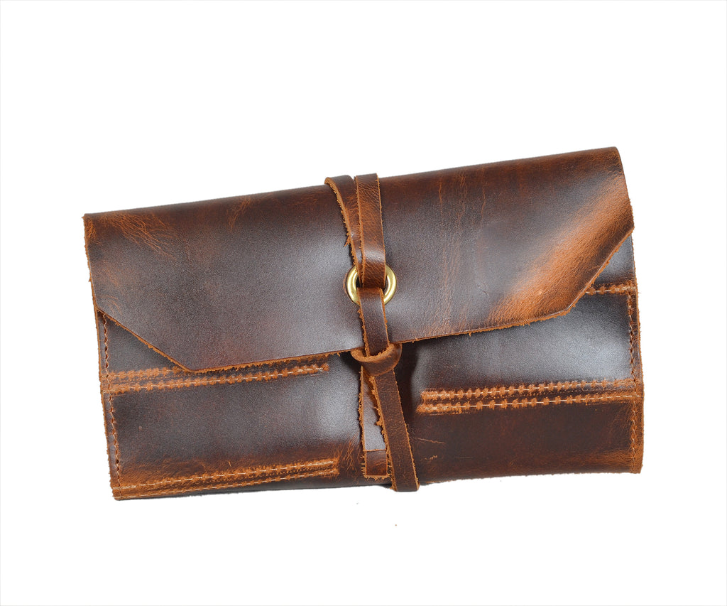 Leather Tool Roll Up Pouch Wrench Roll Chisel Bag