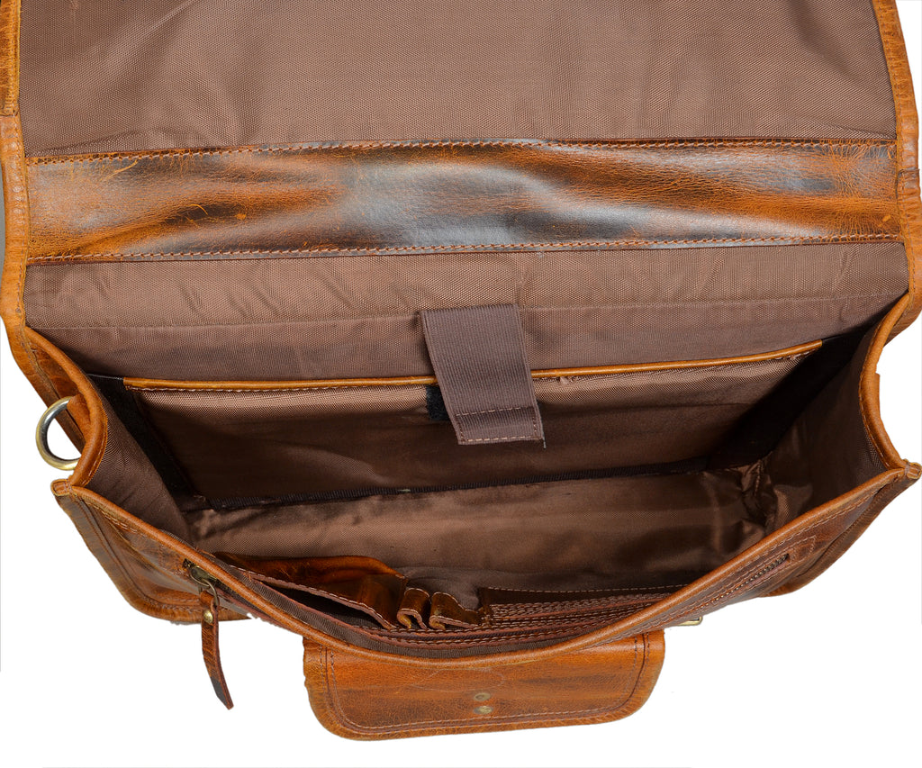 Virgin Leather Briefcase Bag (Brown)