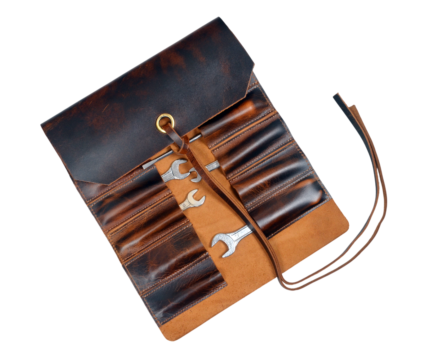 Leather Tool Roll Up Pouch Wrench Roll Chisel Bag