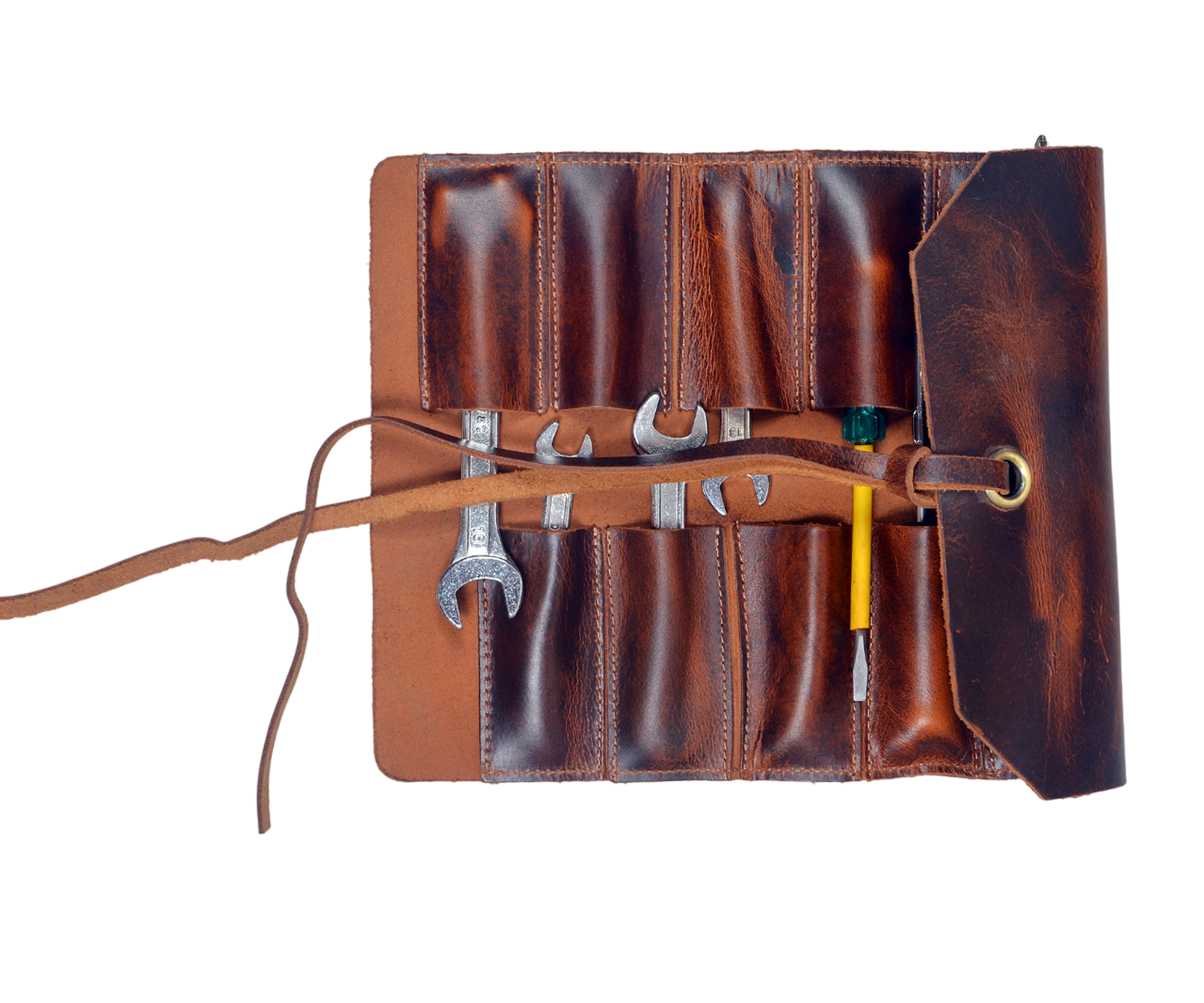 Leather Tool Roll Up Pouch Wrench Roll Chisel Bag