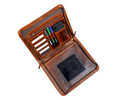 Executive Organizer Leather Zipper Portfolio Padfolios (Brown)