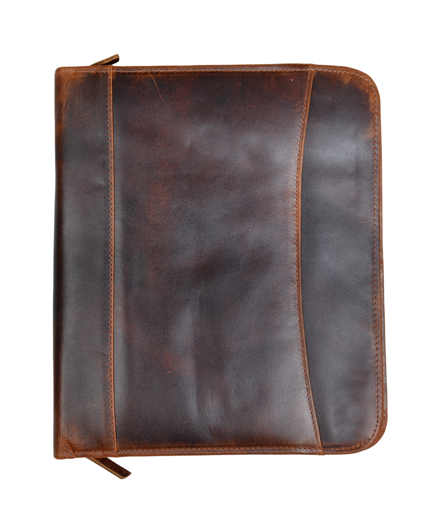 Executive Organizer Leather Zipper Portfolio Padfolios (Brown)