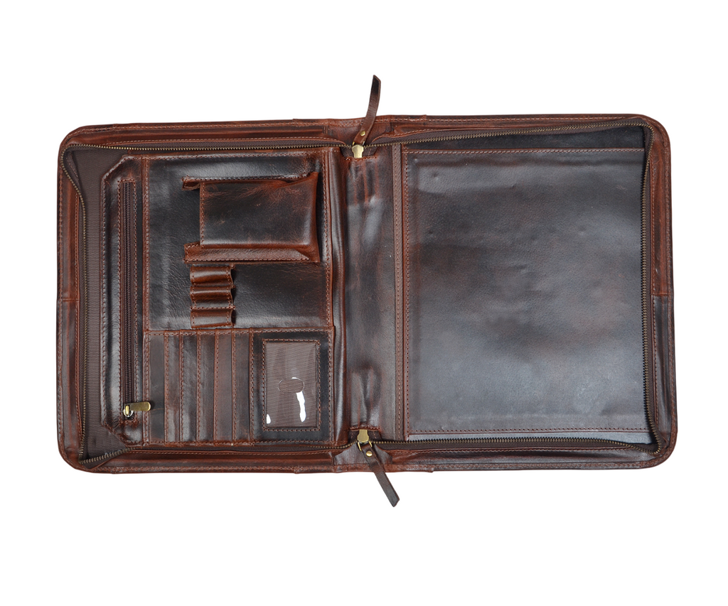 Premium Qualıty Full-Grain Leather Portfolio (Dark Brown)