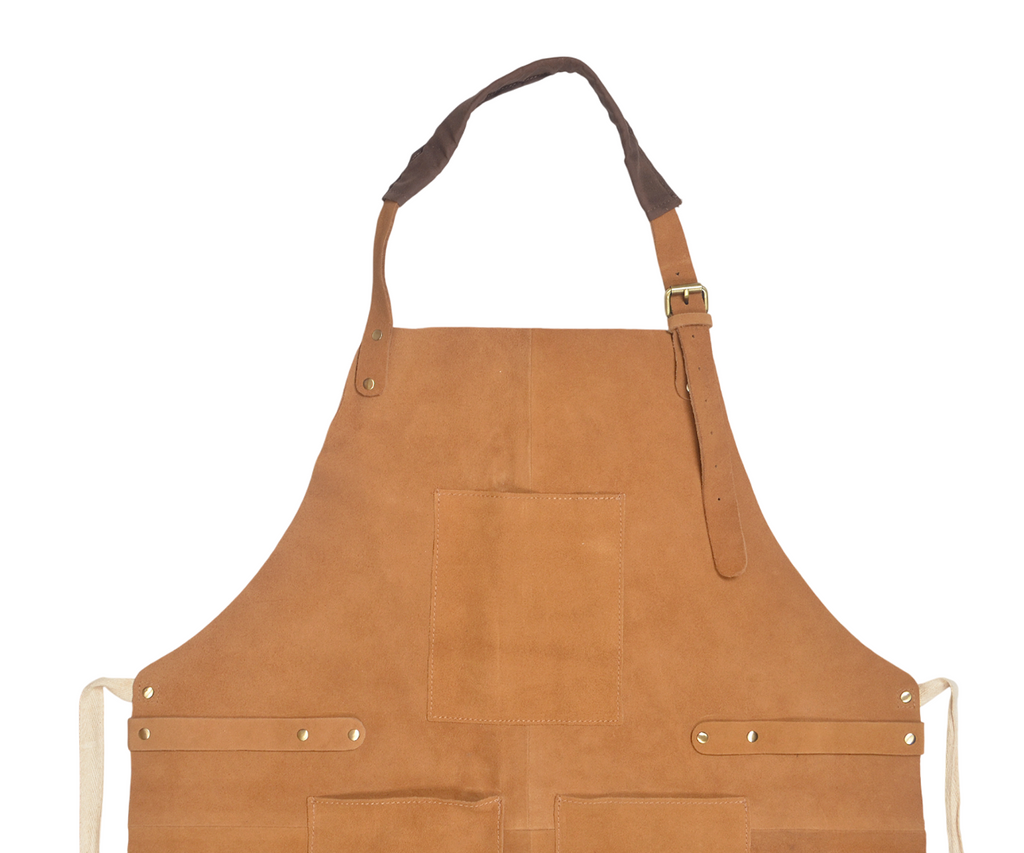 Leather Grill Apron Cooking Aprons for Chefs & BBQ Cooks