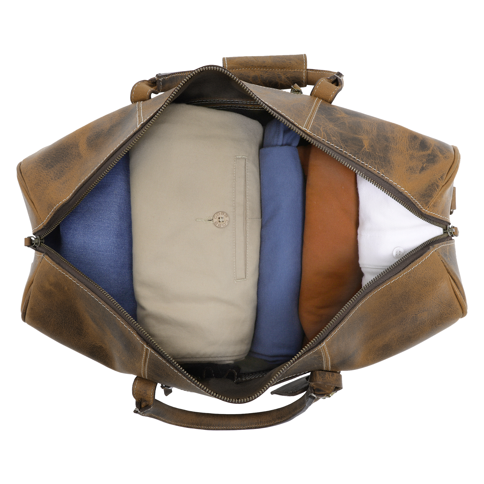 Solo Leather Travel Duffel Bags (Brown)