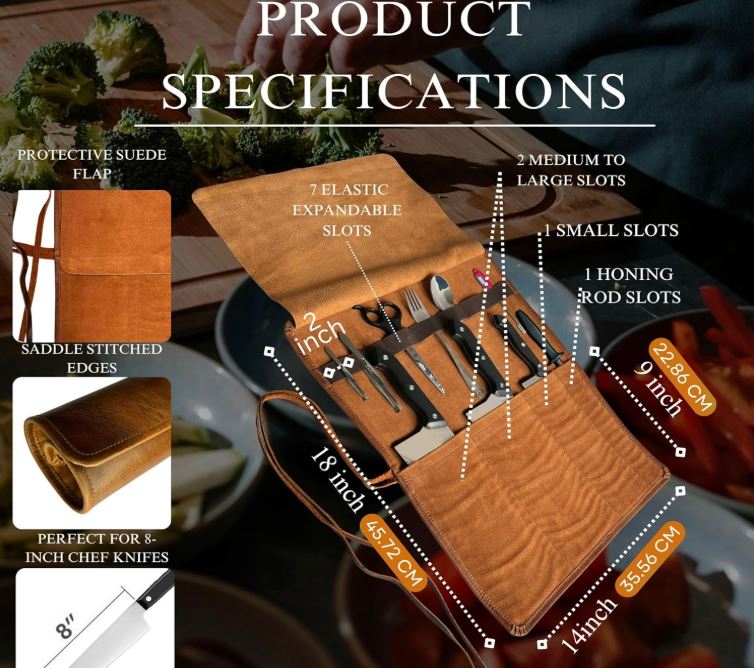 Luxury Leather Knife Roll