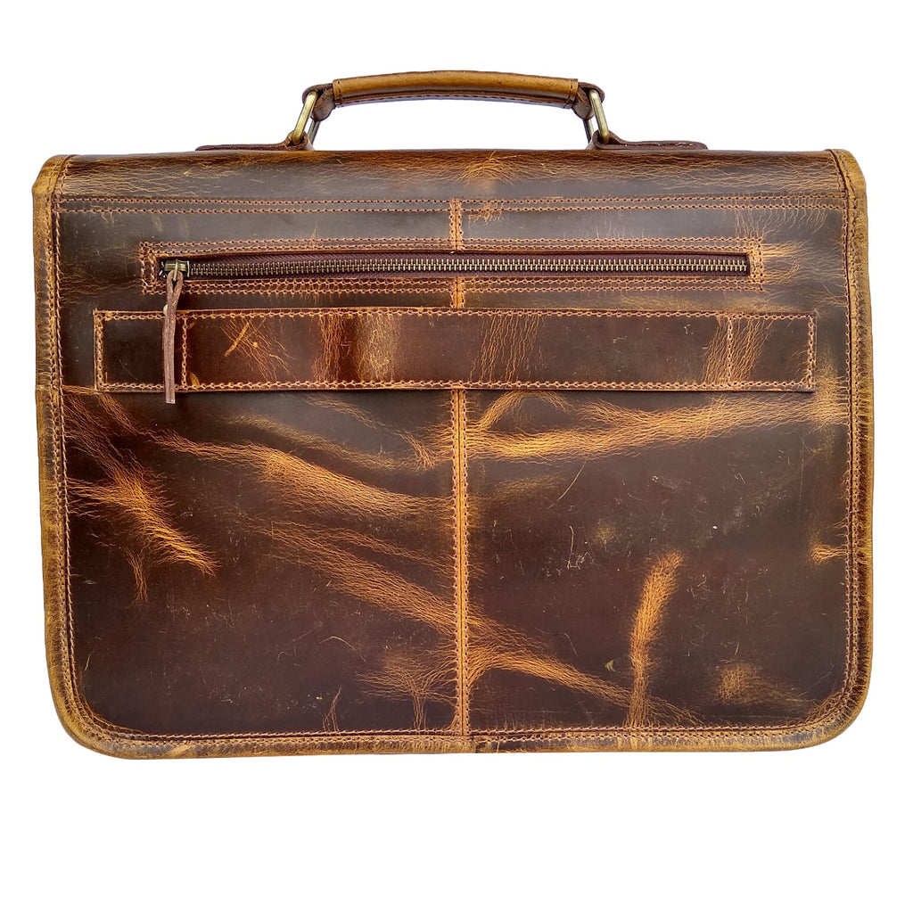 Virgin Leather Briefcase Bag (Brown)
