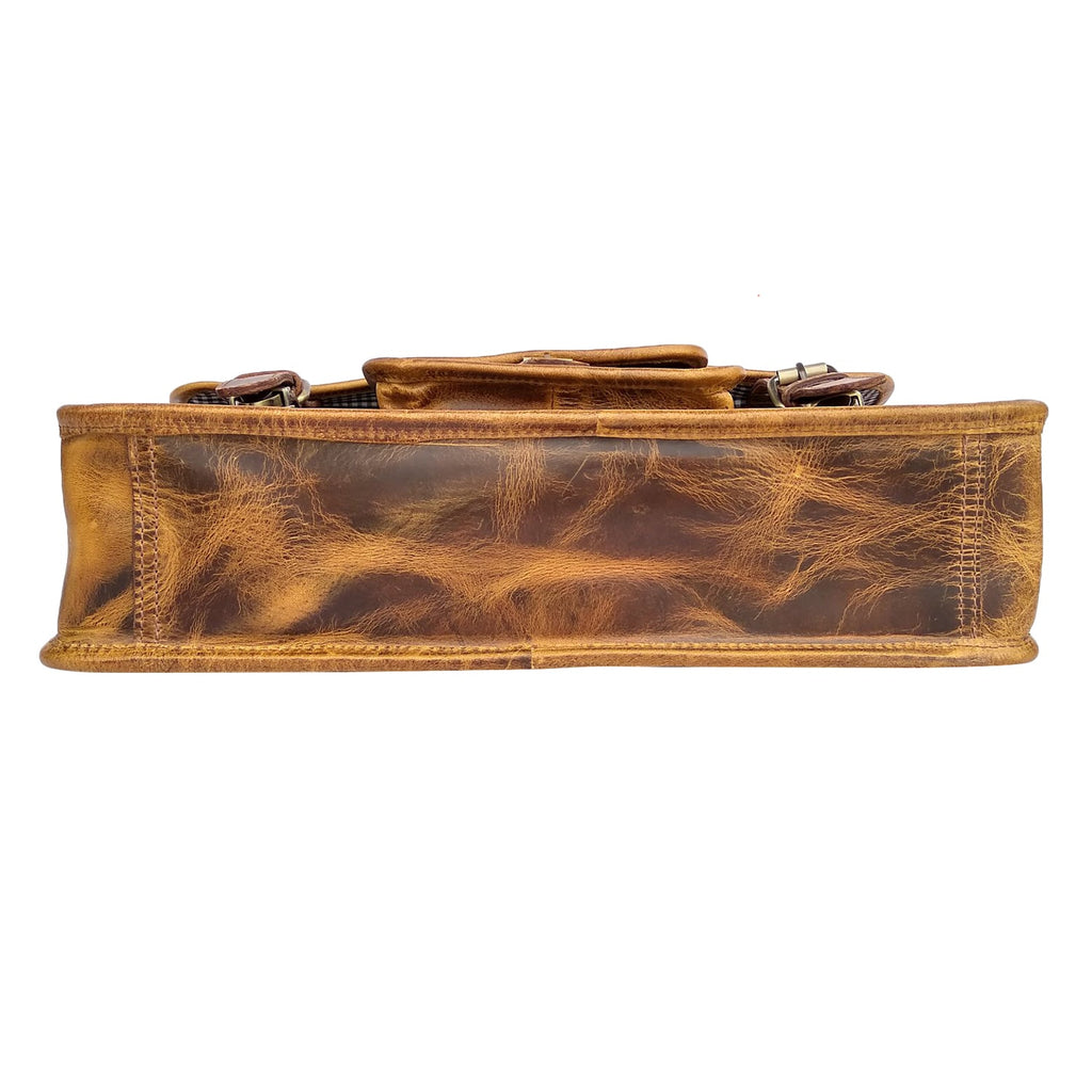 Virgin Leather Briefcase Bag (Brown)