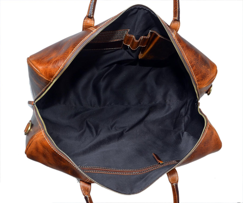 Solo Leather Travel Duffel Bags (Brown)