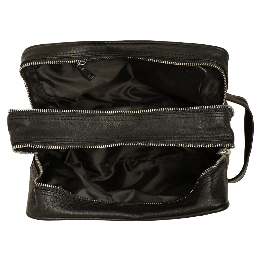 Midnight Leather Toiletry Bag (Black)