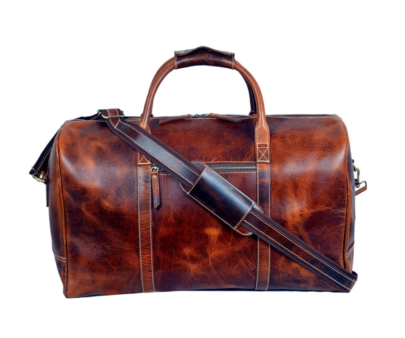 Solo Leather Travel Duffel Bags (Brown)