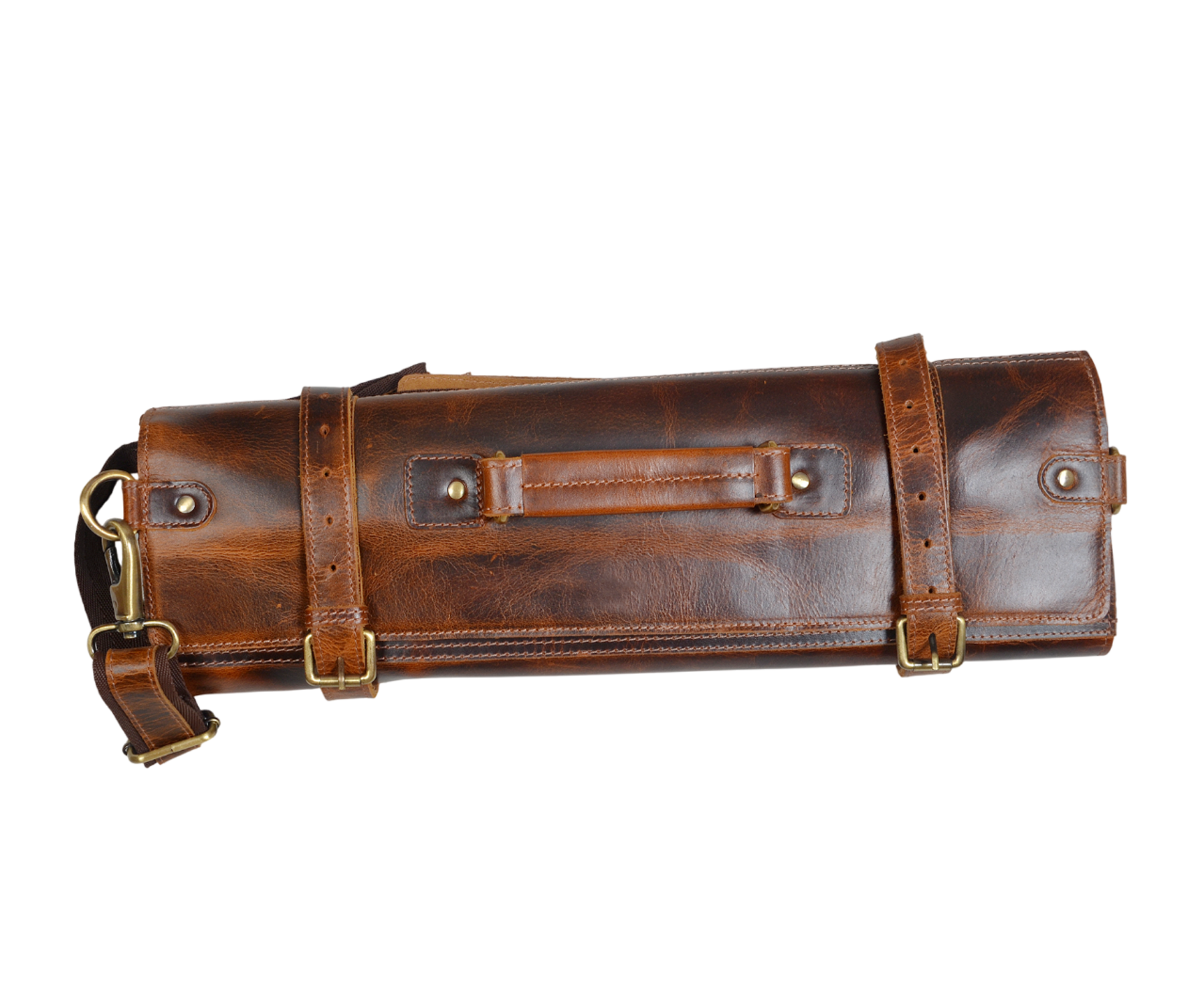 Leather Chef Knife Roll (Brown)