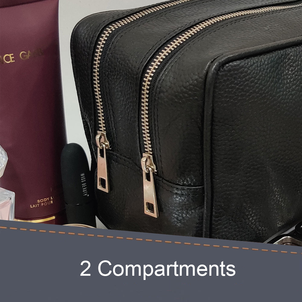 Midnight Leather Toiletry Bag (Black)